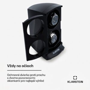 Klarstein St. Gallen Premium, naťahovač na hodinky, 2 hodiniek, 4 rýchlosti, čierny