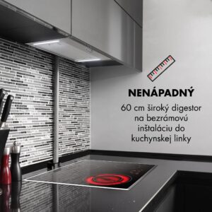 Klarstein Down Under 60, digestor, 60 cm, vstavaný, 590 m³/h, LED, nehrdzavejúca oceľ
