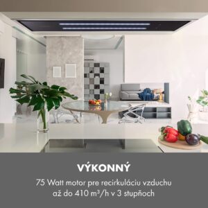 Klarstein High Line, digestor, 77 cm, stropný, 410 m³/h, ďiaľkové ovládanie, čierny