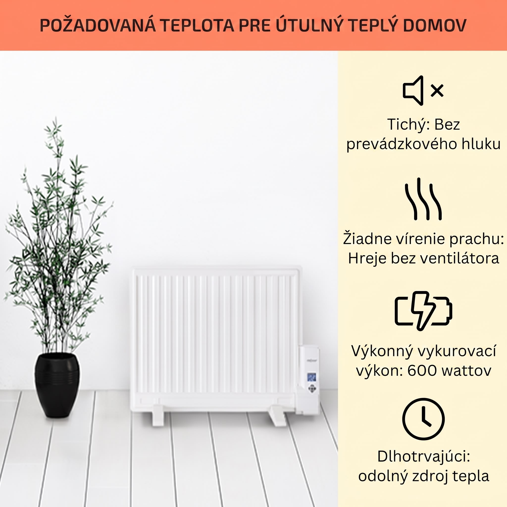 OneConcept Wallander, olejový radiátor, 600 W, termostat, olejové vyhrievanie, plochý dizajn, biely