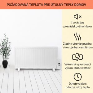 OneConcept Wallander, olejový radiátor, 1000 W, termostat, olejové vyhrievanie, plochý dizajn, biely