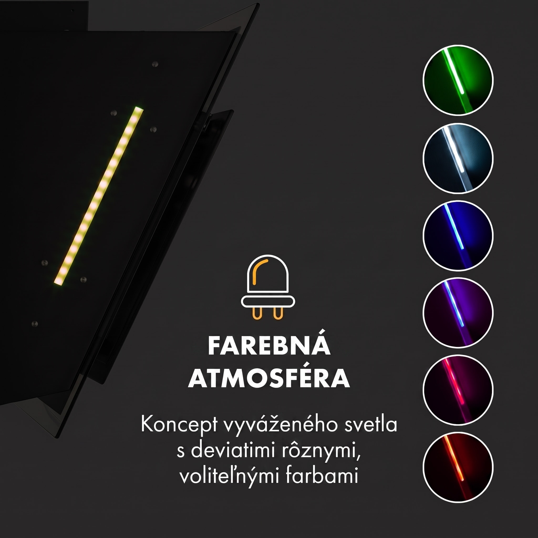 Klarstein Mirage 60, digestor, 60 cm, nástenný, 671 m³/h, A++, dotykový panel, čierny – Obrázok 4