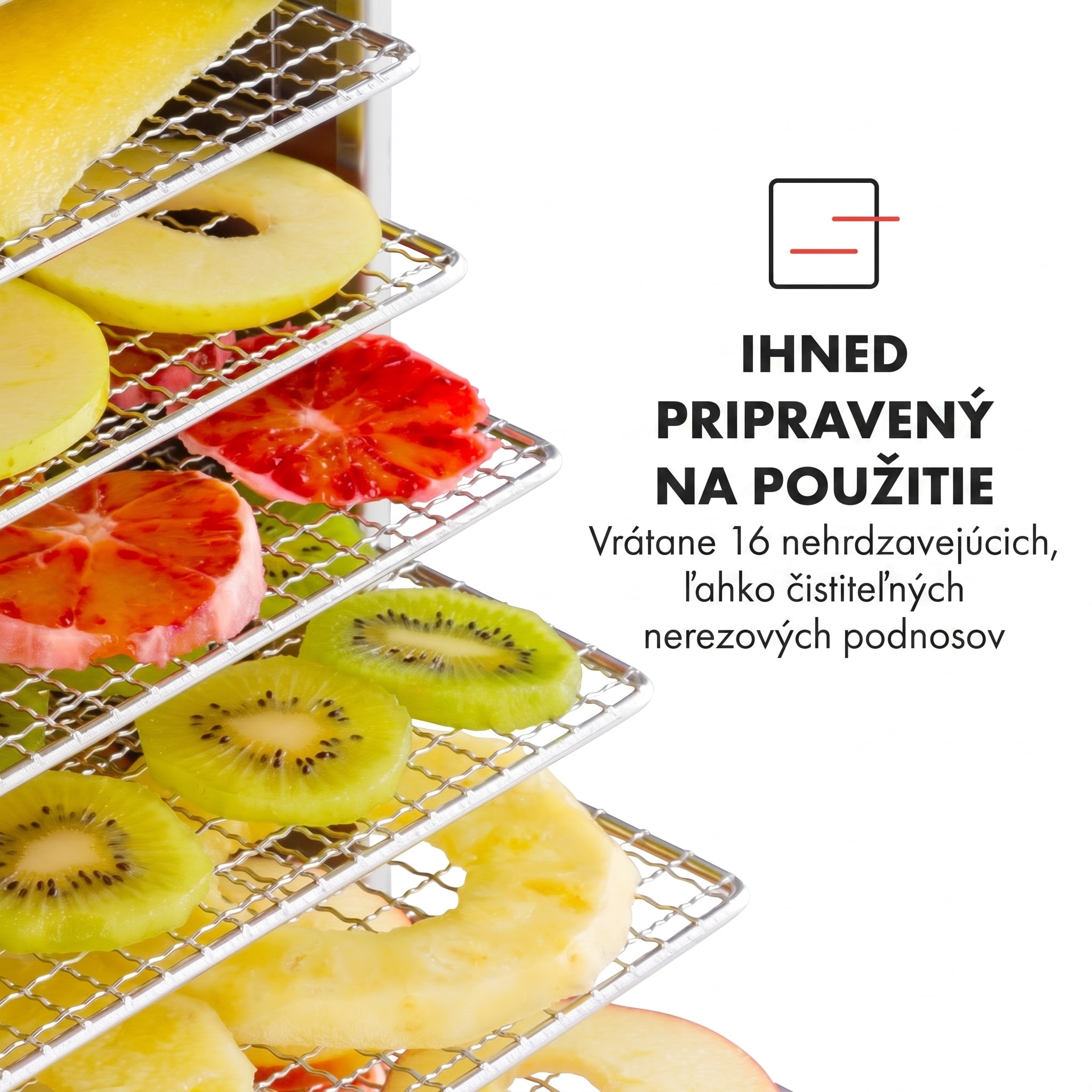 Klarstein Master Jerky 16 sušička potravín 1500W 40-90 °C 15h časovač nerezová oceľ – Obrázok 3