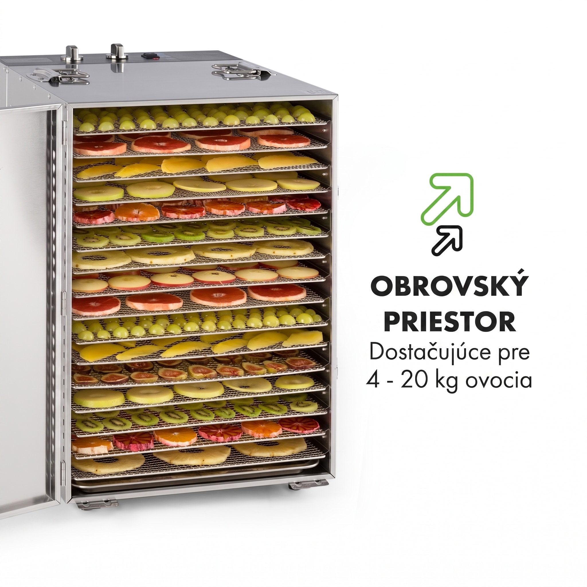 Klarstein Master Jerky 16 sušička potravín 1500W 40-90 °C 15h časovač nerezová oceľ – Obrázok 5