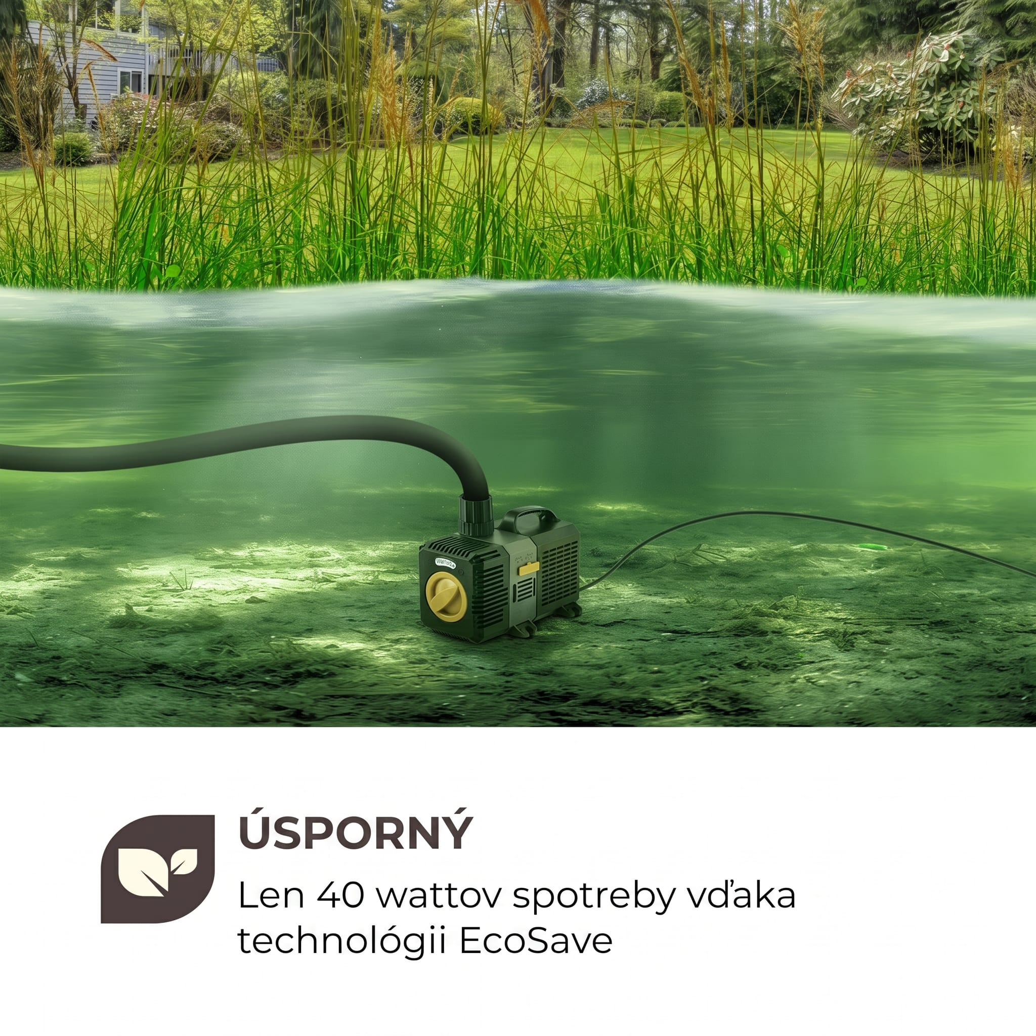 Waldbeck Lagoon 5200 jazierková pumpa 5 200 l/h EcoSave: 40 W, výtlak 4,8 m