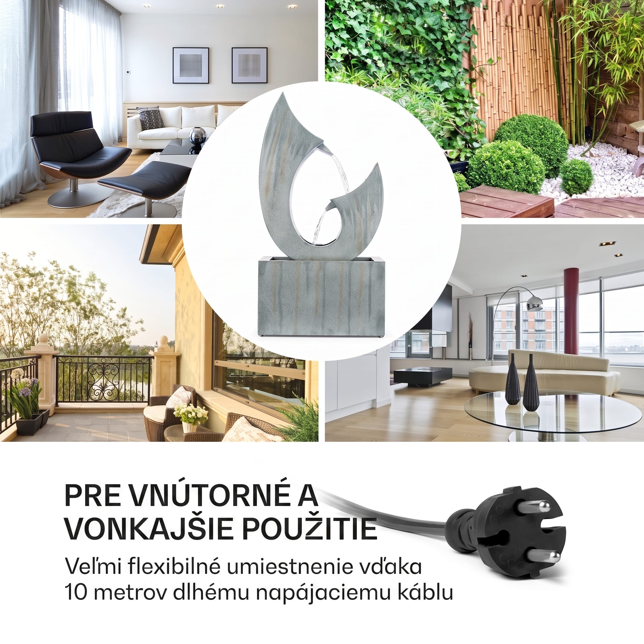 Blumfeldt Trumpet Flow, záhradná fontána, 8 W, pozinkovaný kov, LEDky – Obrázok 2