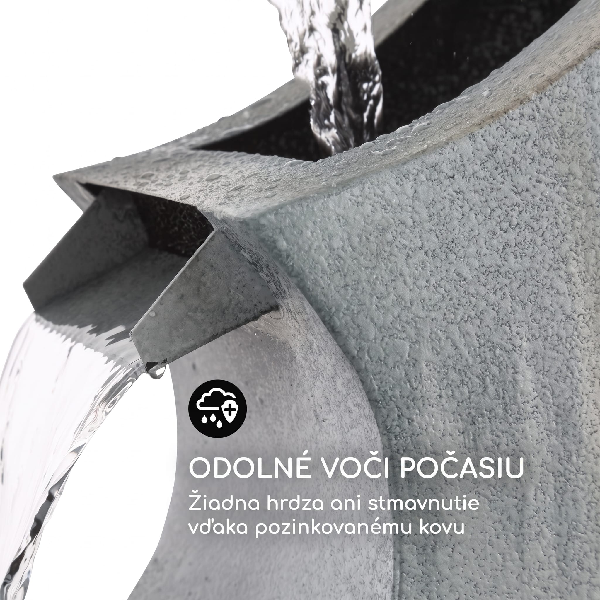 Blumfeldt Trumpet Flow, záhradná fontána, 8 W, pozinkovaný kov, LEDky – Obrázok 5
