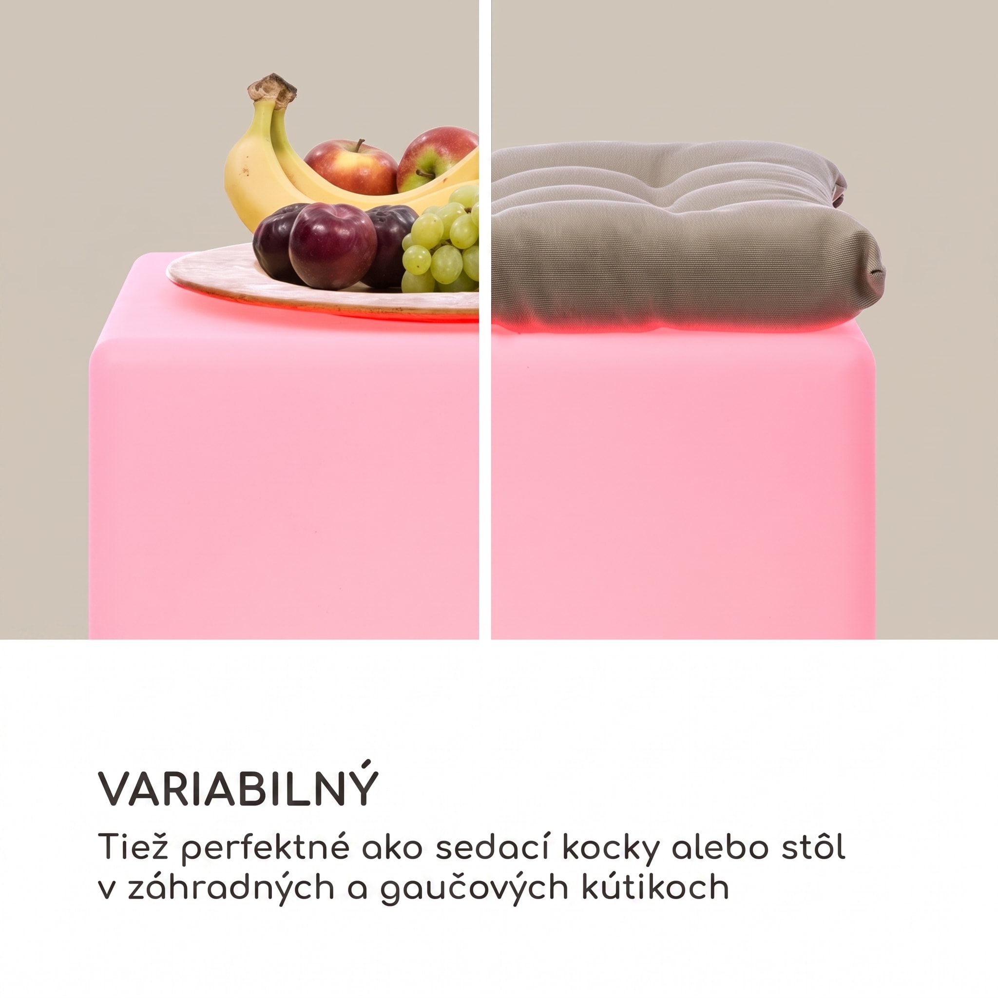 Blumfeldt Shinecube XL svietiaci kocka 40x40x40 cm 16-farebné LED 4 svetelné režimy biela – Obrázok 4