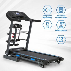 Capital Sports Pacemaker F120 Pro, bežecký pás, 4P-AntiShock Suspension, masážna stanica