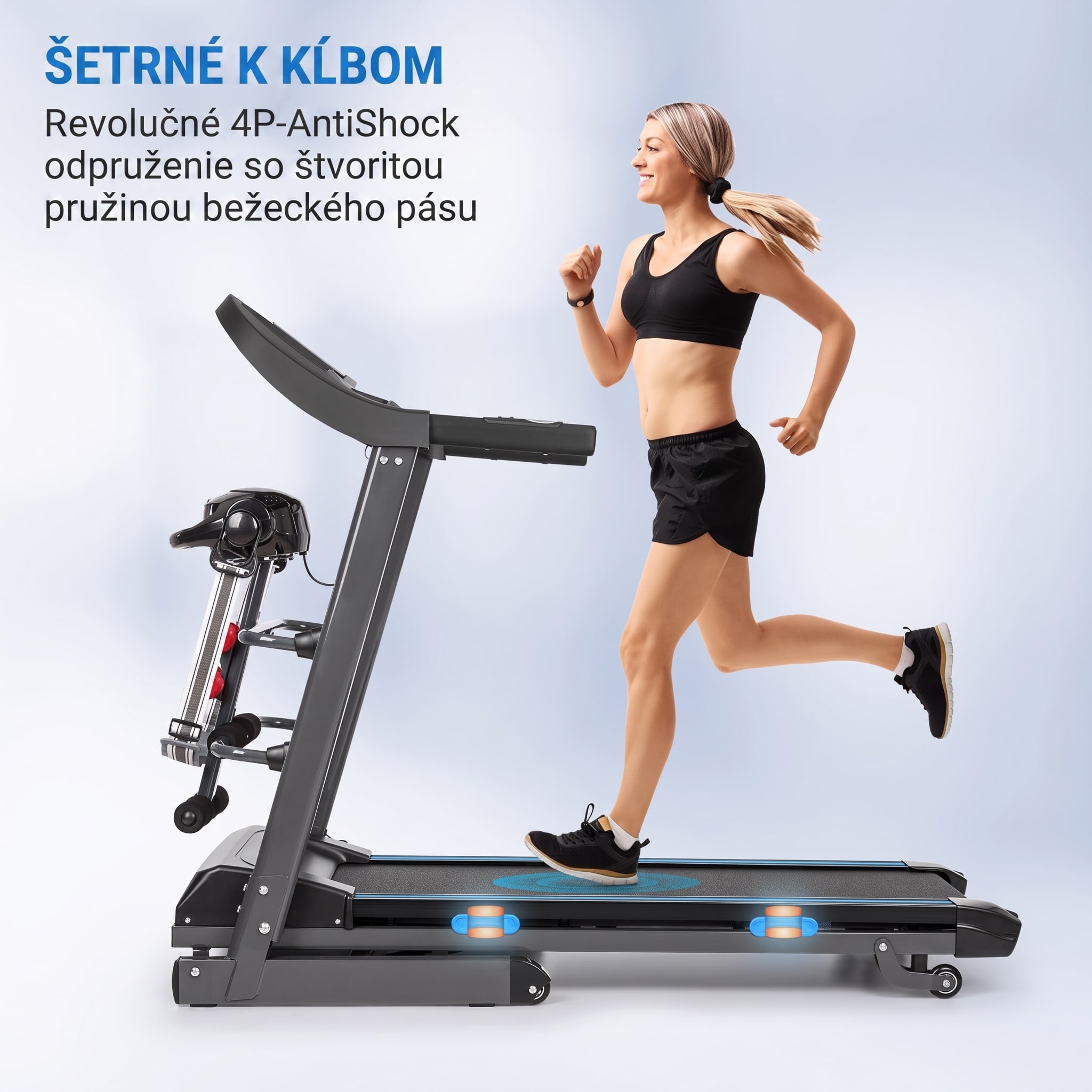 Capital Sports Pacemaker F120 Pro, bežecký pás, 4P-AntiShock Suspension, masážna stanica – Obrázok 5