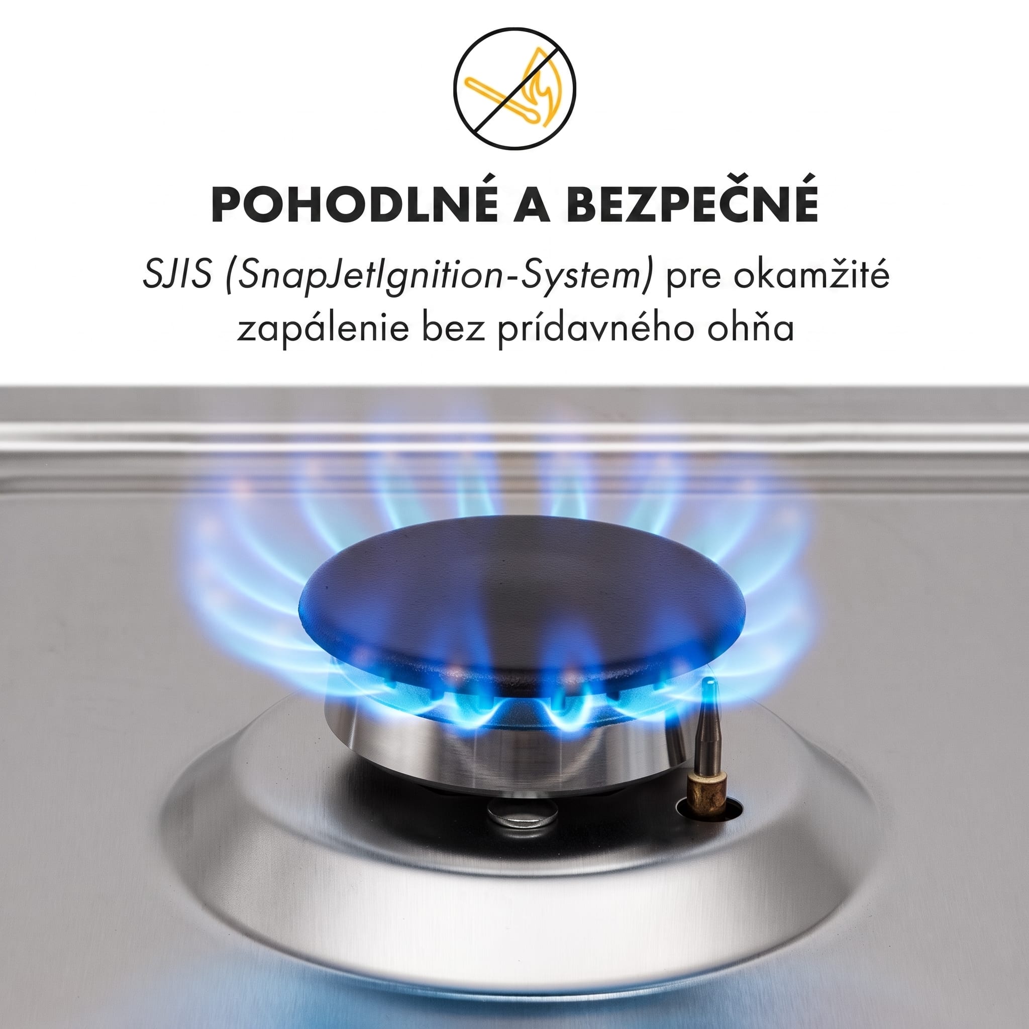 Klarstein Ignito 4 Zonen, plynová varná doska, 4 Sabaf horáky, nehrdzavejúca oceľ, strieborná – Obrázok 3