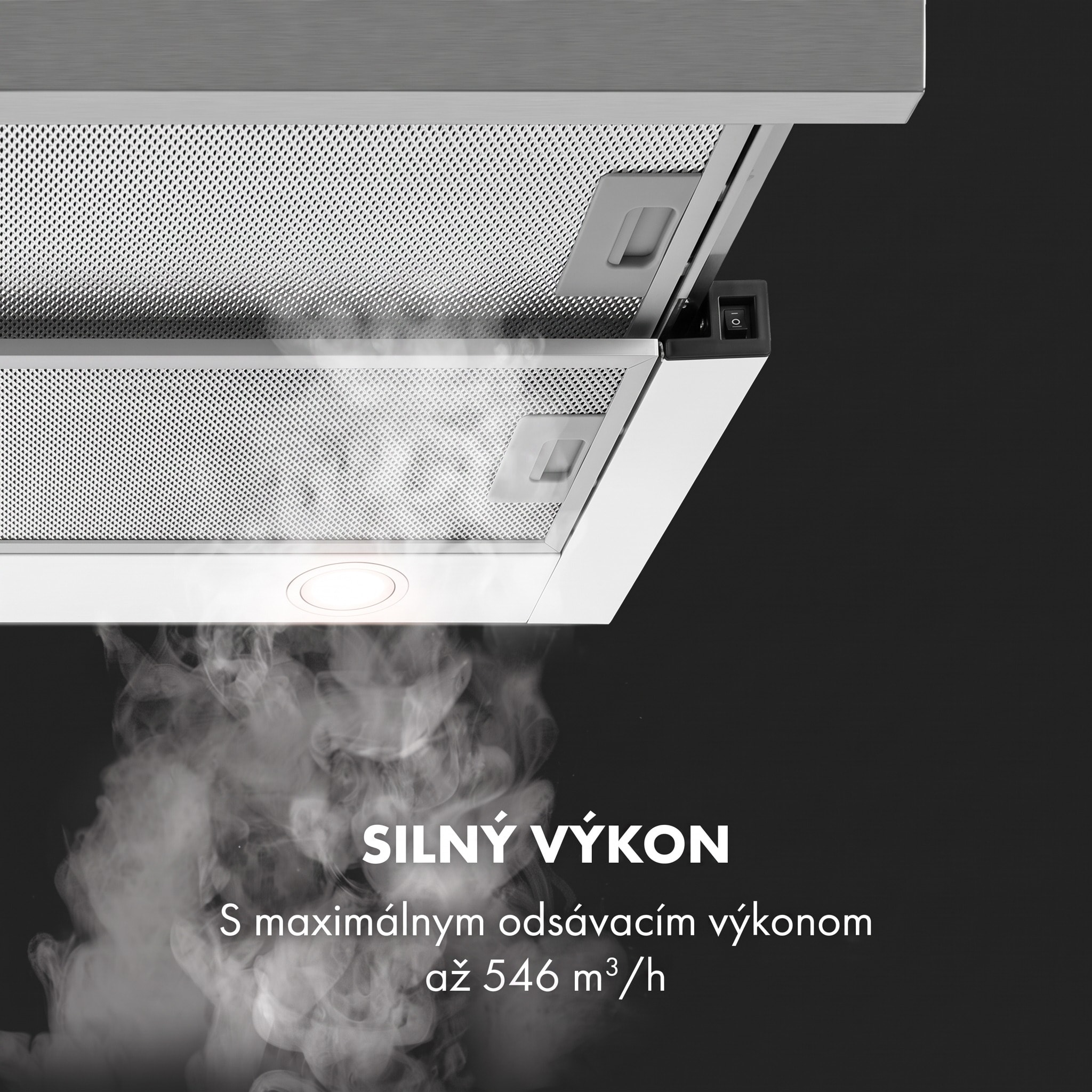 Klarstein Mariana 60 odsávač s plochým krytom 500 m³/h odťah LED biely – Obrázok 2