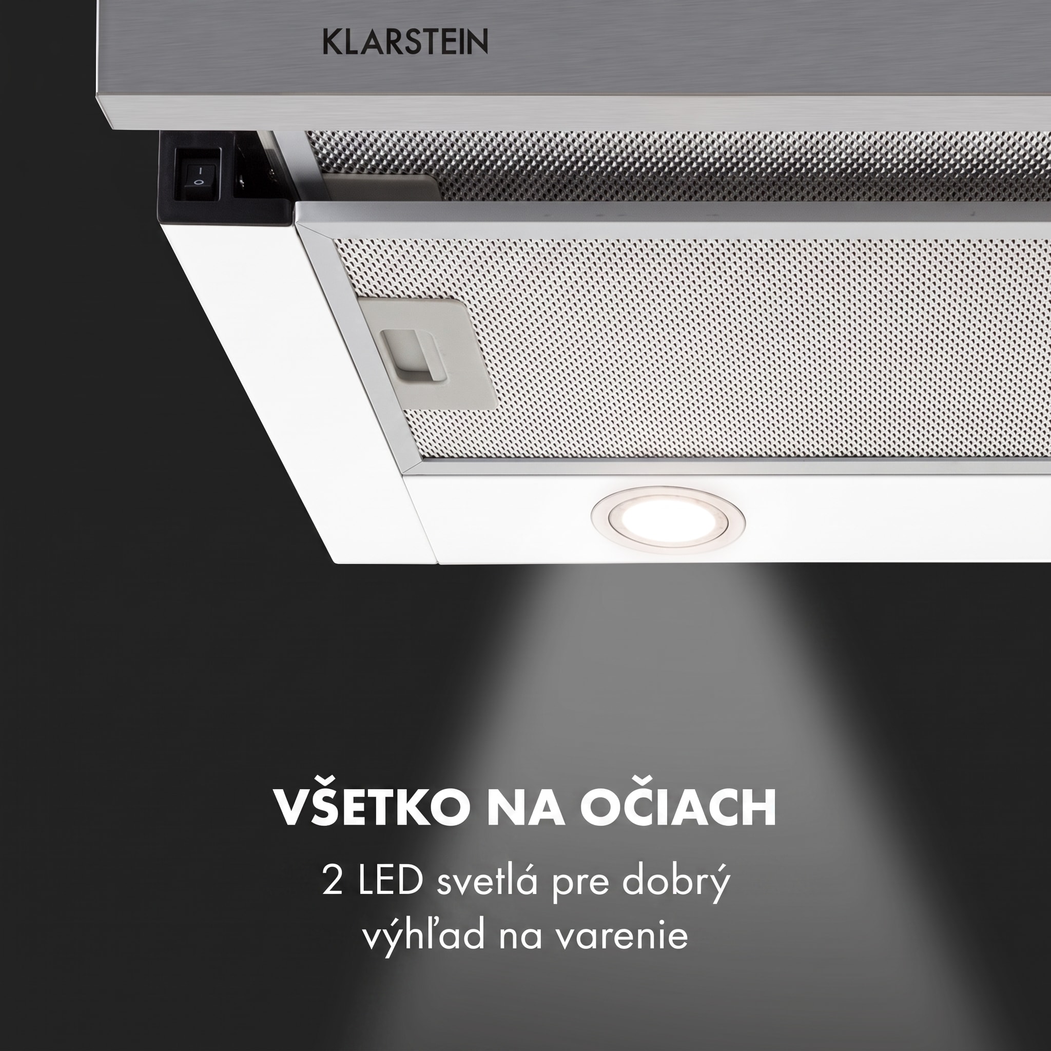 Klarstein Mariana 60 odsávač s plochým krytom 500 m³/h odťah LED biely – Obrázok 4