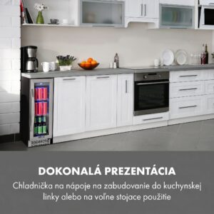 Klarstein Beerlager 56, chladnička na nápoje, 56 l, 20 fliaš, energet. trieda G, nehrdzavejúca oceľ, čierna