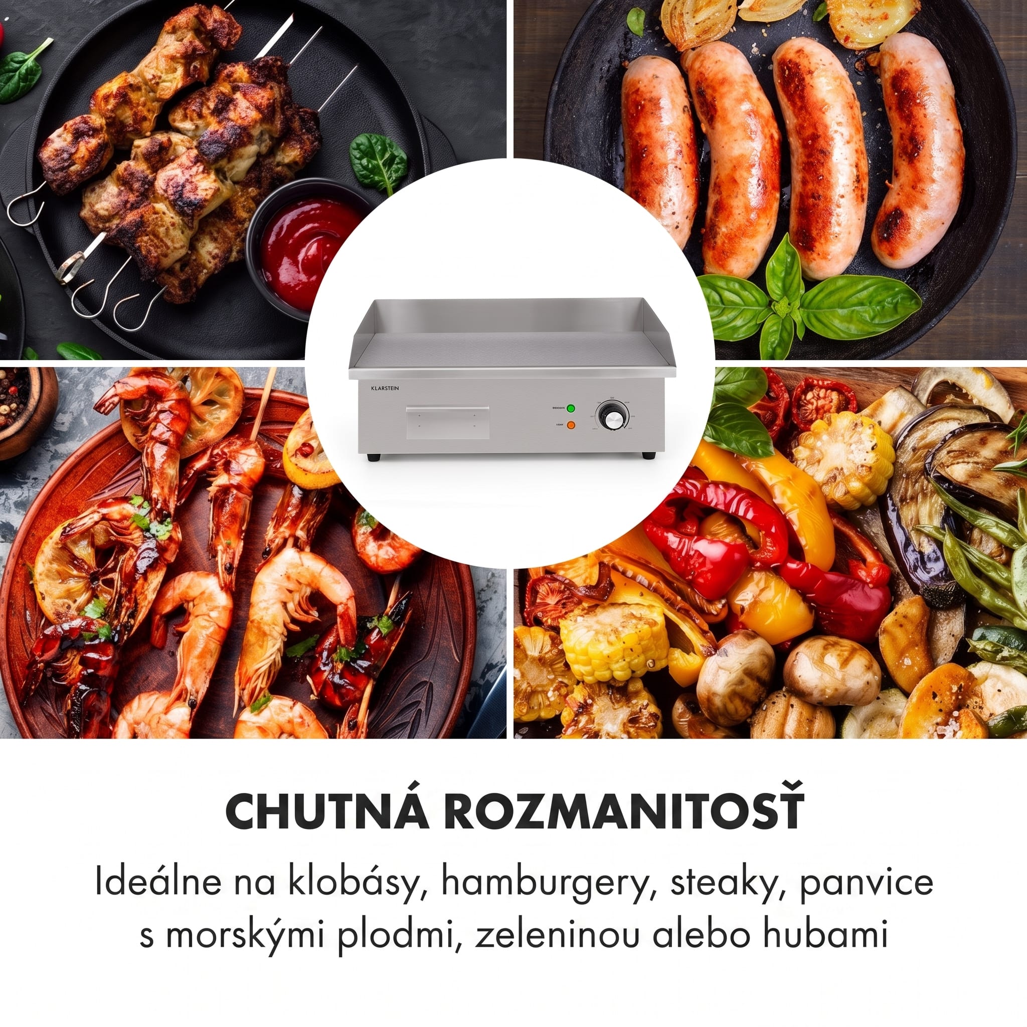 Klarstein Grillmeile 3000G, elektrický gril, 3000 W, grilovacia platňa 54,5 x 35 cm, hladký – Obrázok 4
