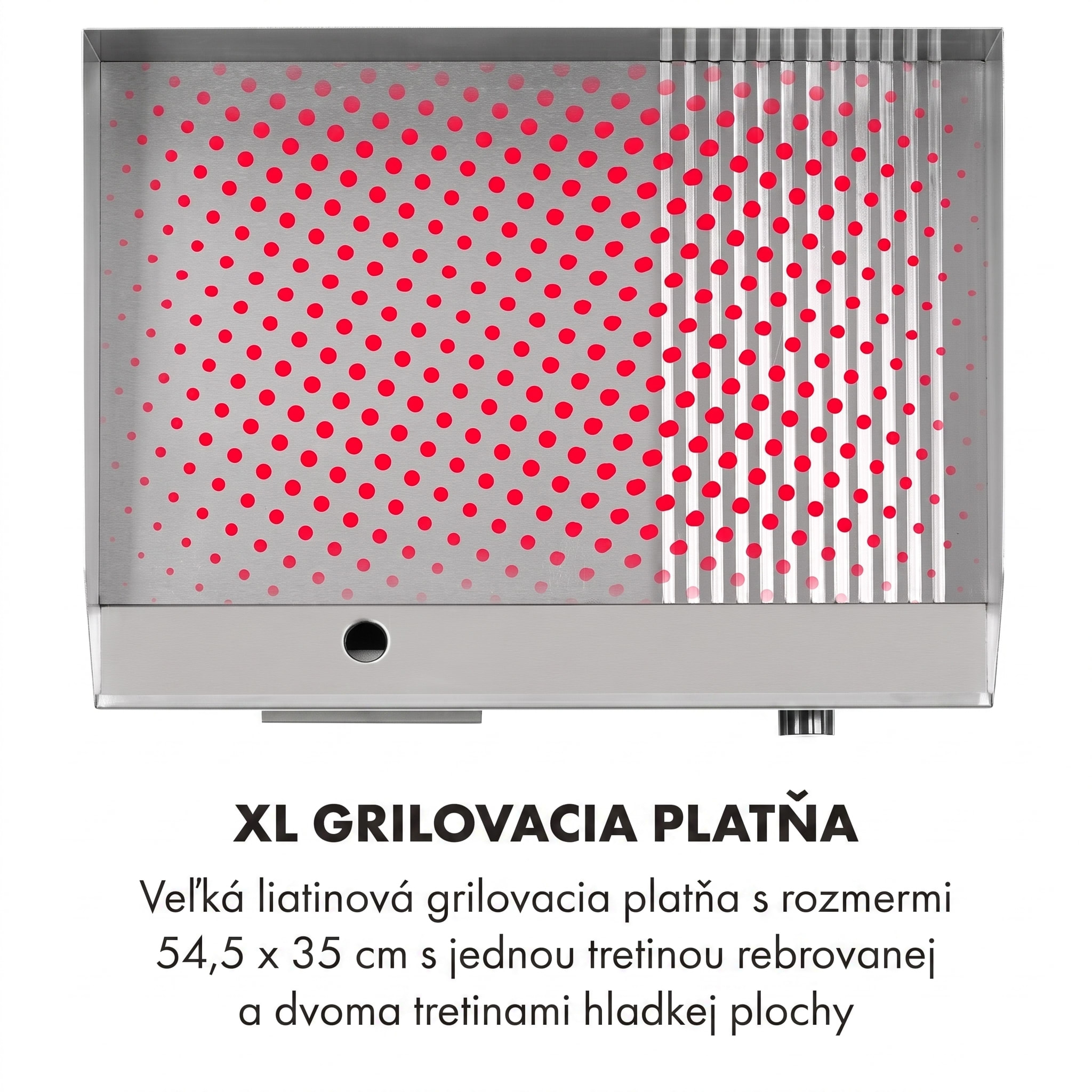 Klarstein Grillmeile 3000GR, elektrický gril, 3000 W, grilovacia platňa 54,5 x 35 cm, hladký/rebrovaný – Obrázok 3