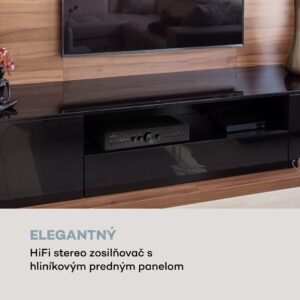 Auna AV2-CD608BT, HiFi stereo zosilňovač, 4 x 100 W RMS, BT, digitálny optický vstup, čierny