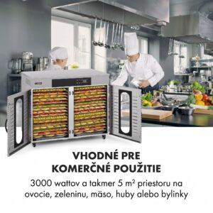 Klarstein Master Jerky 500, sušička potravín, 3000 W, 30 – 90 °C, 24 hod. časovač, nehrdzavejúca oceľ, strieborný