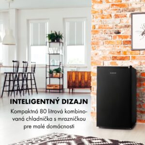 Klarstein Cool Cousin, chladnička s mrazničkou, 70/11 l, 40 dB, energet. trieda E, čierna