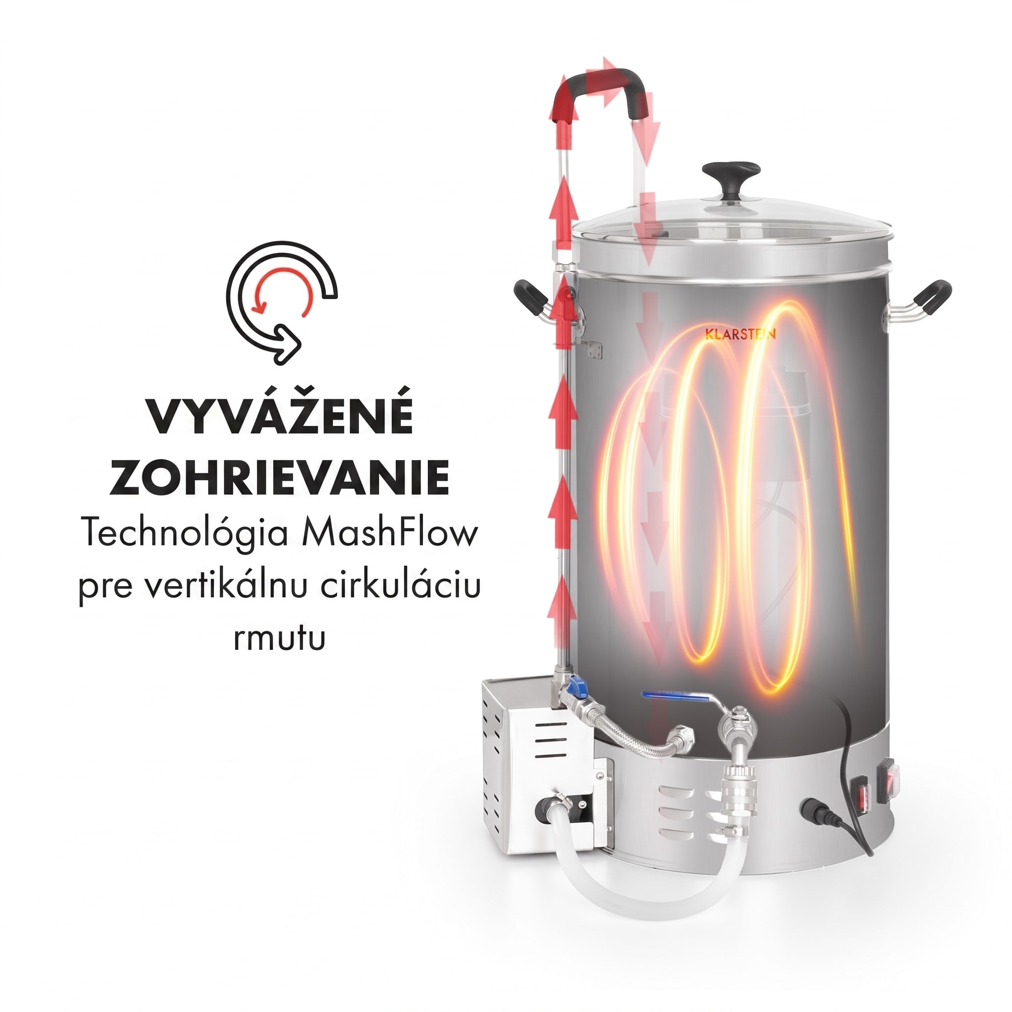 Klarstein Brauheld Pro, sladový kotol, 30 l, 2500 W, 30 – 100 °C, obehové čerpadlo, nehrdzavejúca oceľ – Obrázok 3