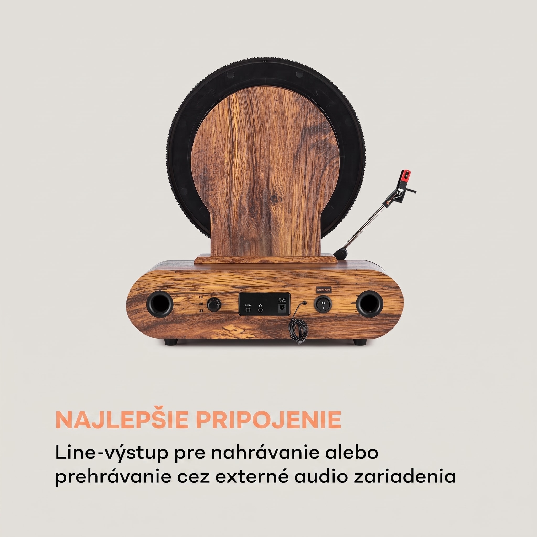 Auna Verticalo SE DAB retro gramofón DAB+ UKW tuner USB BT AUX drevo – Obrázok 5