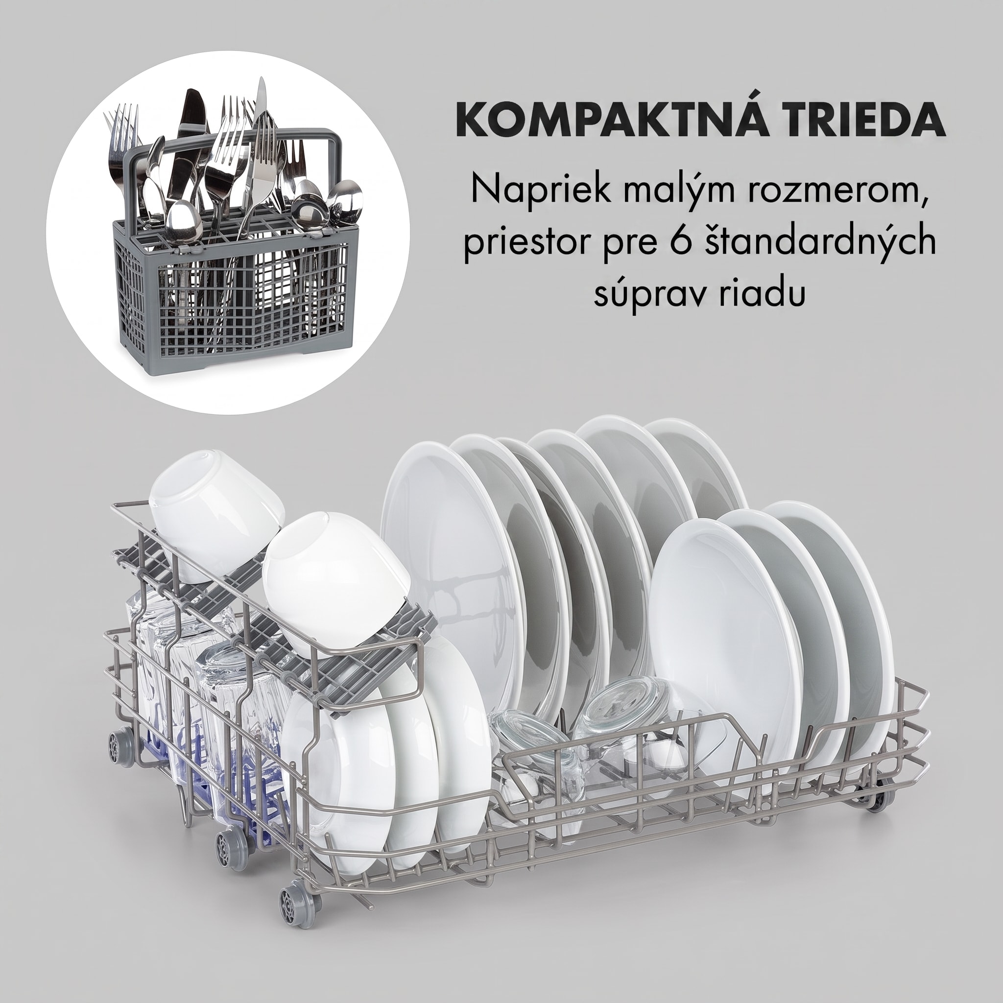 Klarstein Lagoona, umývačka riadu, 1380 W, 6,5 l, na 6 súprav riadu, energet. trieda F, biela – Obrázok 2
