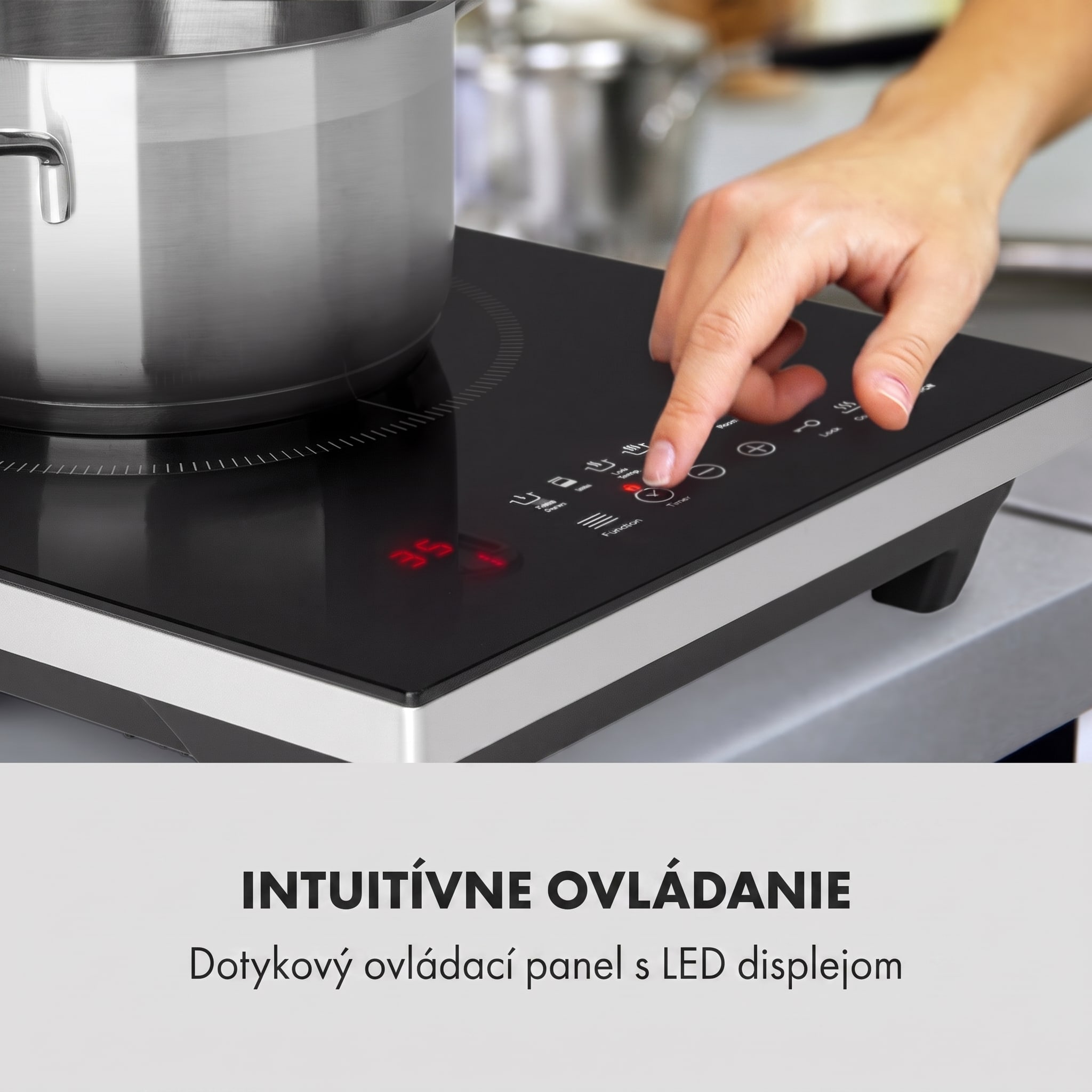 Klarstein Cook n Roll, indukčná varná doska, 2000 W, 3h časovač, 10 úrovní výkonu, čierna – Obrázok 5