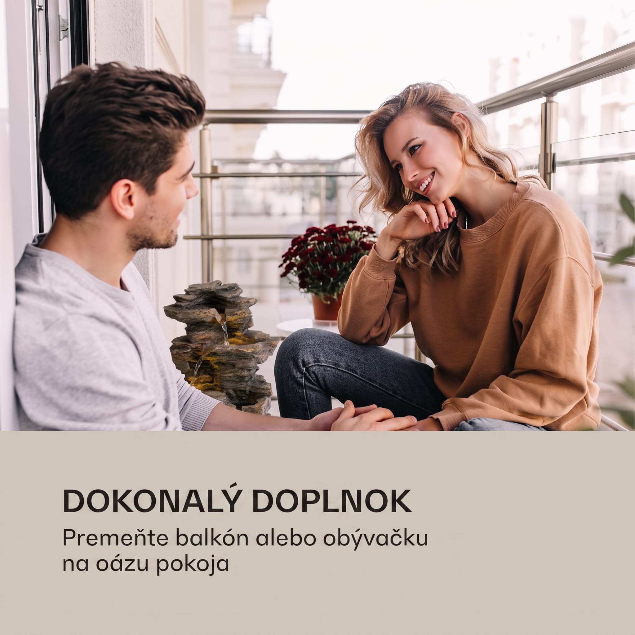 Blumfeldt Messina, kaskádová fontána, solárna fontána, záhradná fontána, 4 úrovne, akumulátor – Obrázok 5