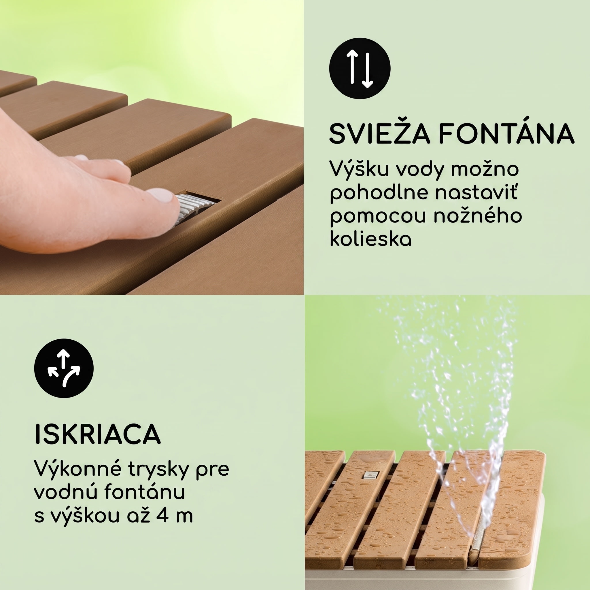 Blumfeldt Sumatra Breeze Square, záhradná sprcha, WPC, hliník, 70x55, hranatá – Obrázok 3