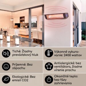 Blumfeldt Smartwave, infračervený ohrievač, 2400 W, WiFi, ovládanie cez aplikáciu, čierny