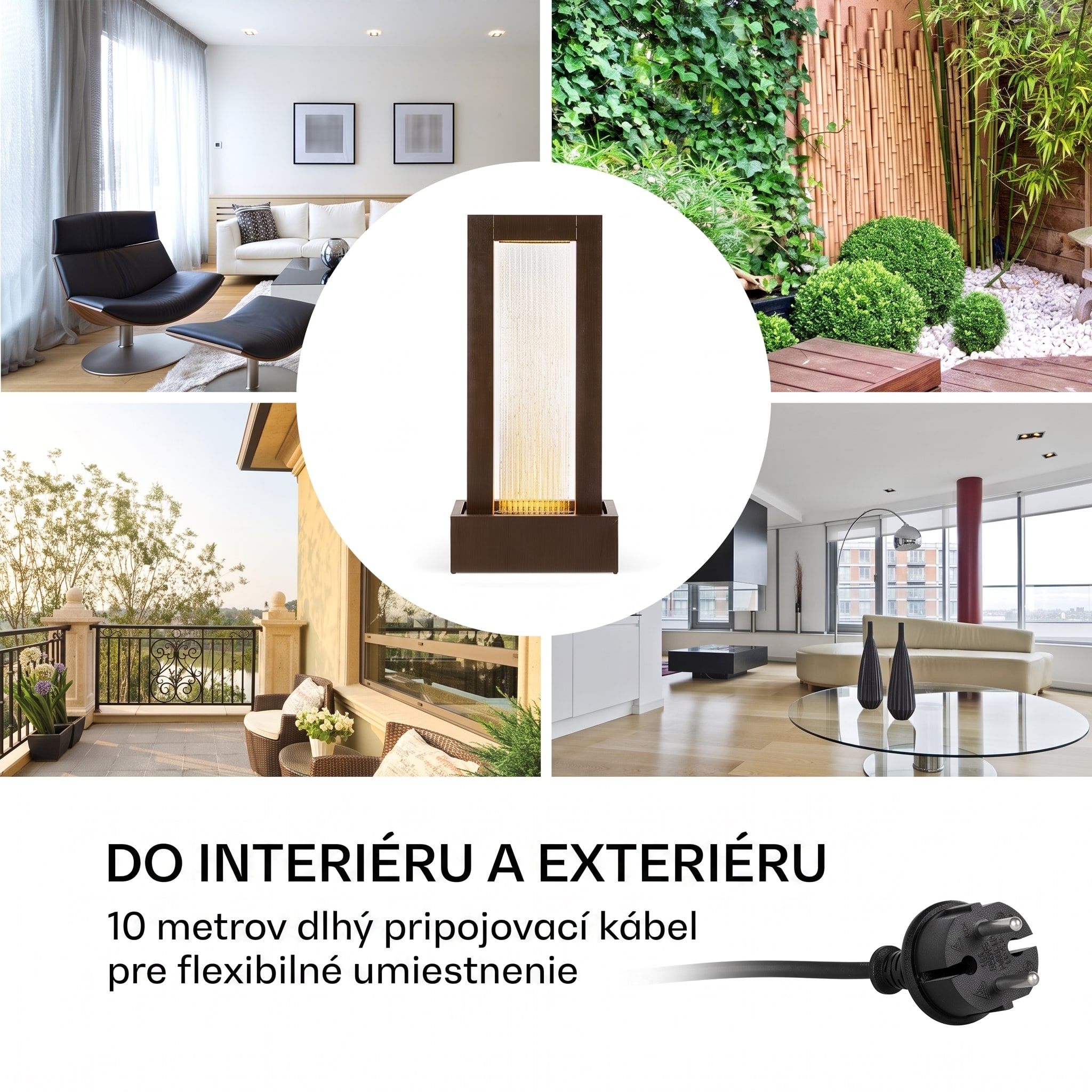 Blumfeldt Skyriver záhradná fontána, interiérová a exteriérová, LED, 10 m kábel – Obrázok 3
