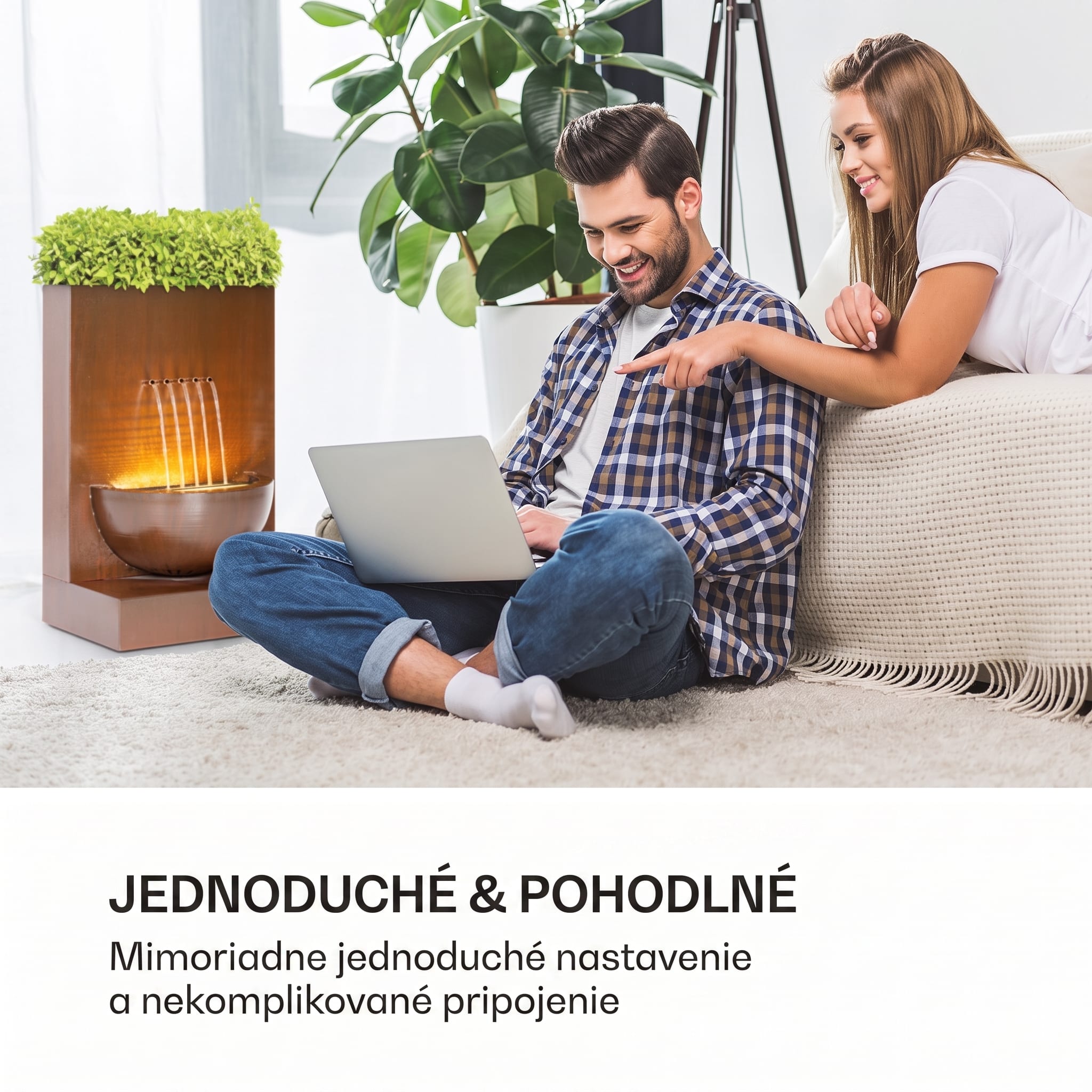 Blumfeldt Windflower, záhradná fontána s kvetináčom, 11 W, pozinkovaný kov, hnedá – Obrázok 2