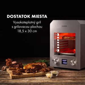 Klarstein Hannibal vysokoteplotný gril Indoor 2 200W 850°C nerez strieborný