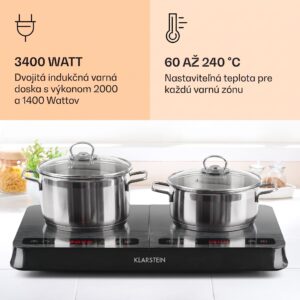 Klarstein InnoChef, indukčná varná doska, 3400 W, dotykové ovládanie, sklokeramika