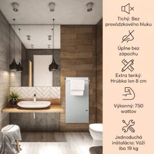 Klarstein Hot Spot Crystal Spotless Smart, infračervený ohrievač, 750 W, aplikácia, biely
