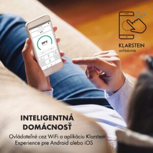 Klarstein Bormio S Smart, elektrický krb, 950/1800 W, termostat, týždenný časovač, čierny