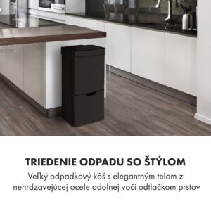Klarstein Touchless Black Stainless Steel, odpadkový kôš, senzor, 72 l, čierny