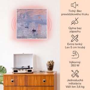 Klarstein Wonderwall Air Art Smart, infračervený ohrievač, 60 x 60 cm, 350 W, aplikácia, východ slnka