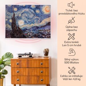 Klarstein Wonderwall Air Art Smart, infračervený ohrievač, 80 x 60 cm, 500 W, hviezdna noc