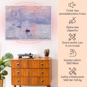 Klarstein Wonderwall Air Art Smart, infračervený ohrievač, 80 x 60 cm, 500 W, východ slnka