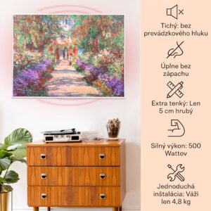Klarstein Wonderwall Air Art Smart, infračervený ohrievač, 80 x 60 cm, 500 W, záhradná cesta