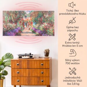 Klarstein Wonderwall Air Art Smart, infračervený ohrievač, 120 x 60 cm, 700 W, aplikácia, záhradná cestička