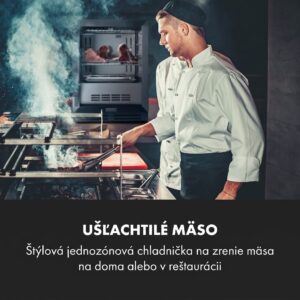 Klarstein Steakhouse Pro, chladnička na zrenie mäsa, 1 zóna, 98 l, 1–25°C, dotyková, nehrdzavejúca oceľ