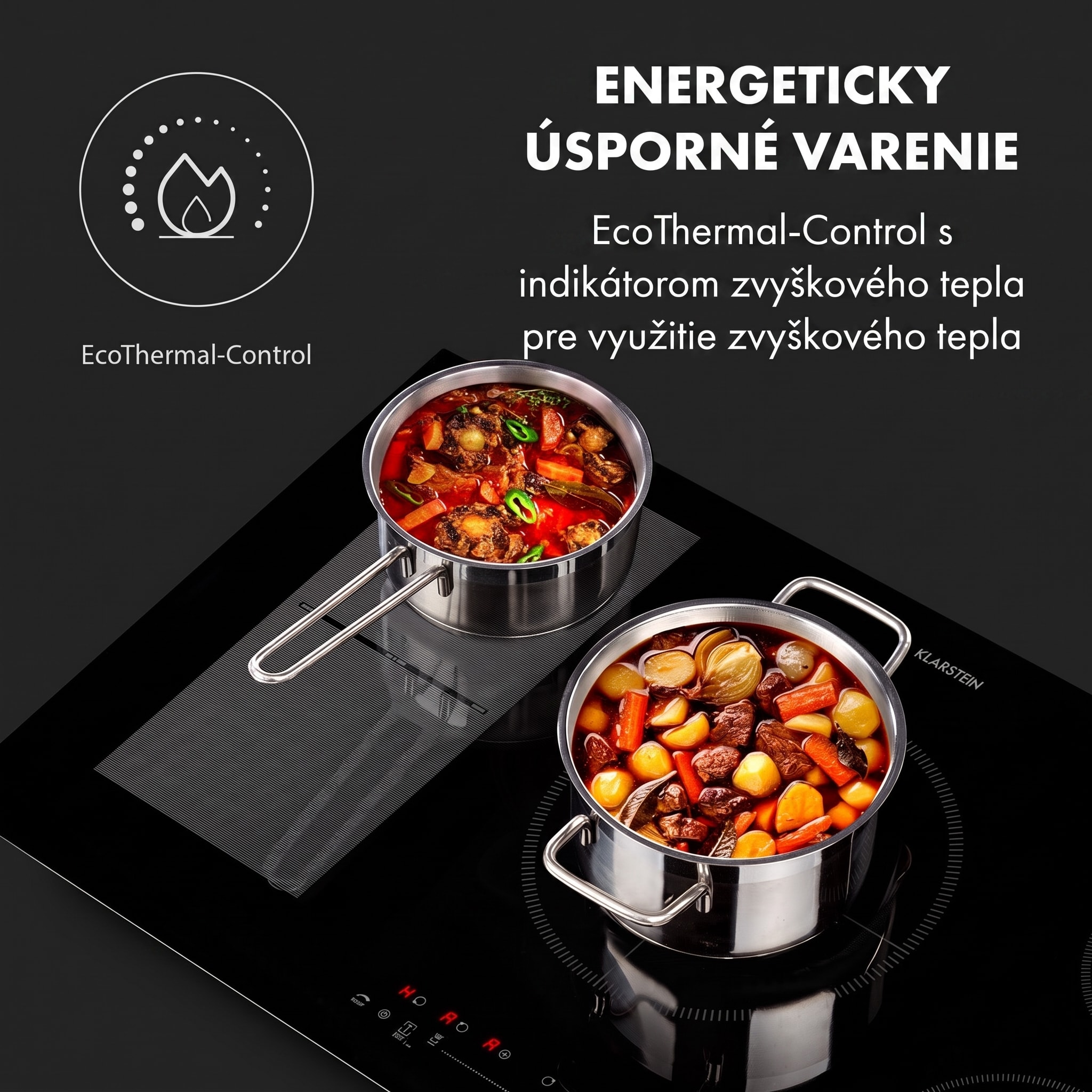 Klarstein Delicatessa 90 Hybrid, vstavaná indukčná varná doska, 7400 W, 5 zón, čierna – Obrázok 5