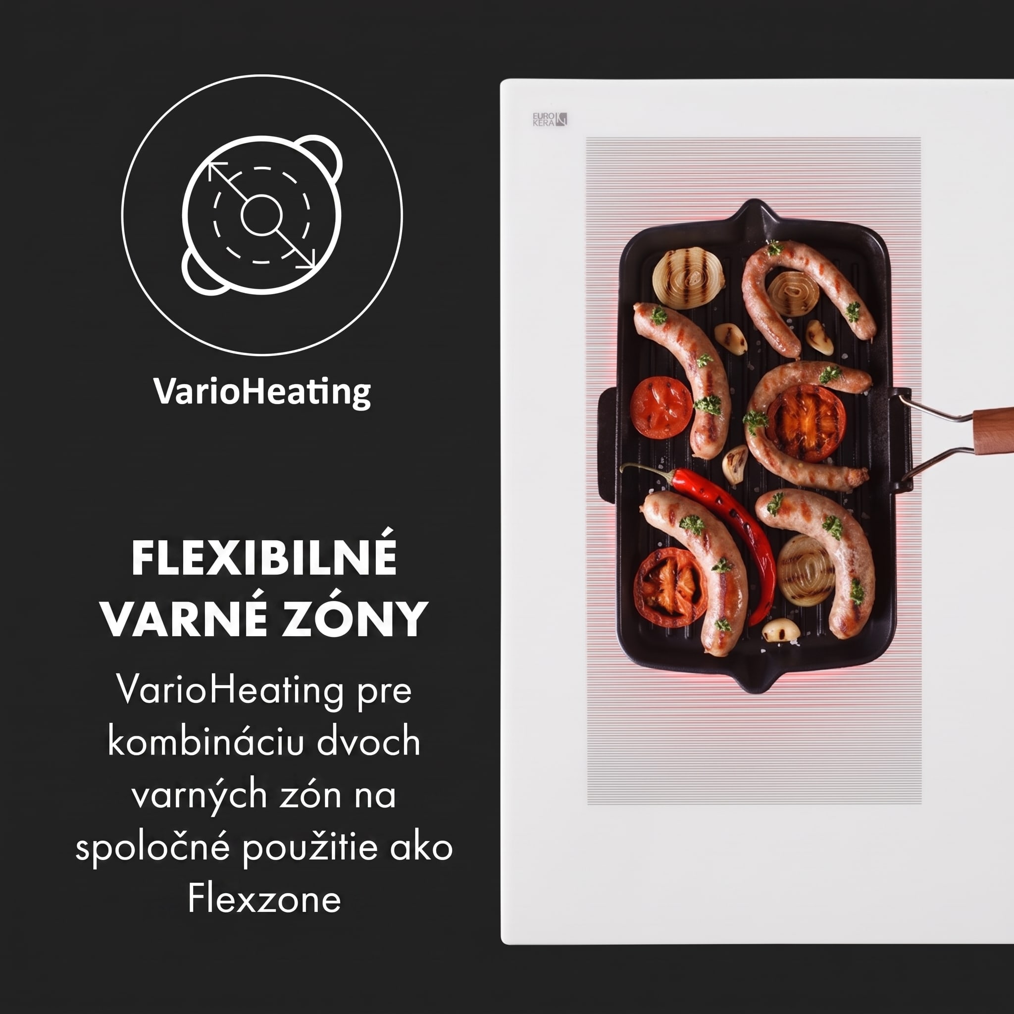 Klarstein Delicatessa 90 Hybrid, vstavaná indukčná varná doska, 7400 W, 5 zón, čierna – Obrázok 2