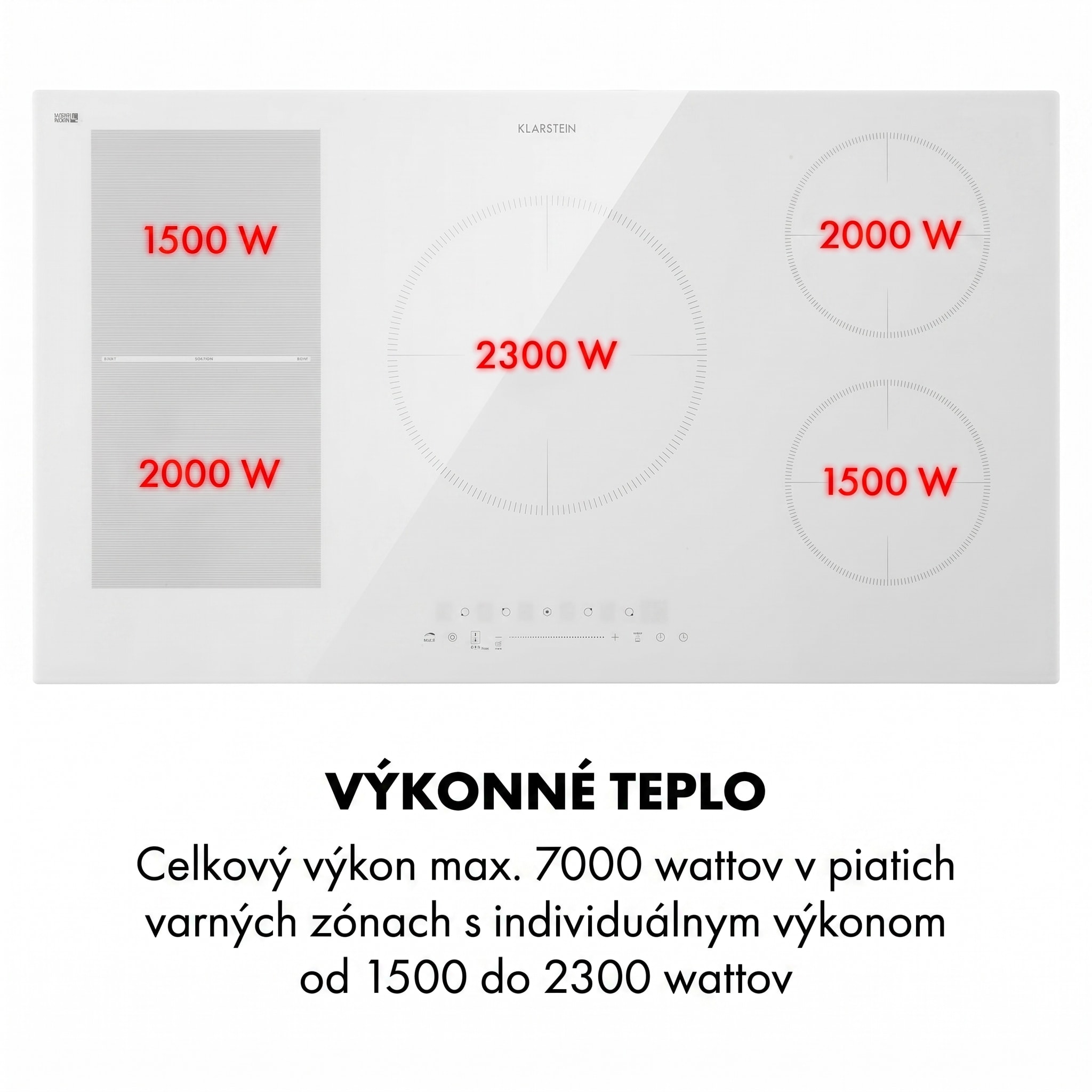 Klarstein Delicatessa 90 Hybrid, vstavaná indukčná varná doska, 7400 W, 5 zón, čierna – Obrázok 3