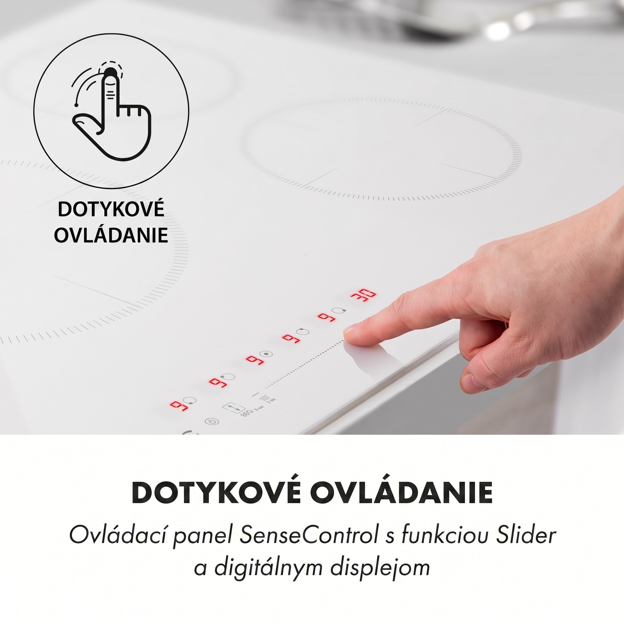 Klarstein Delicatessa 90 Hybrid, vstavaná indukčná varná doska, 7400 W, 5 zón, čierna – Obrázok 4