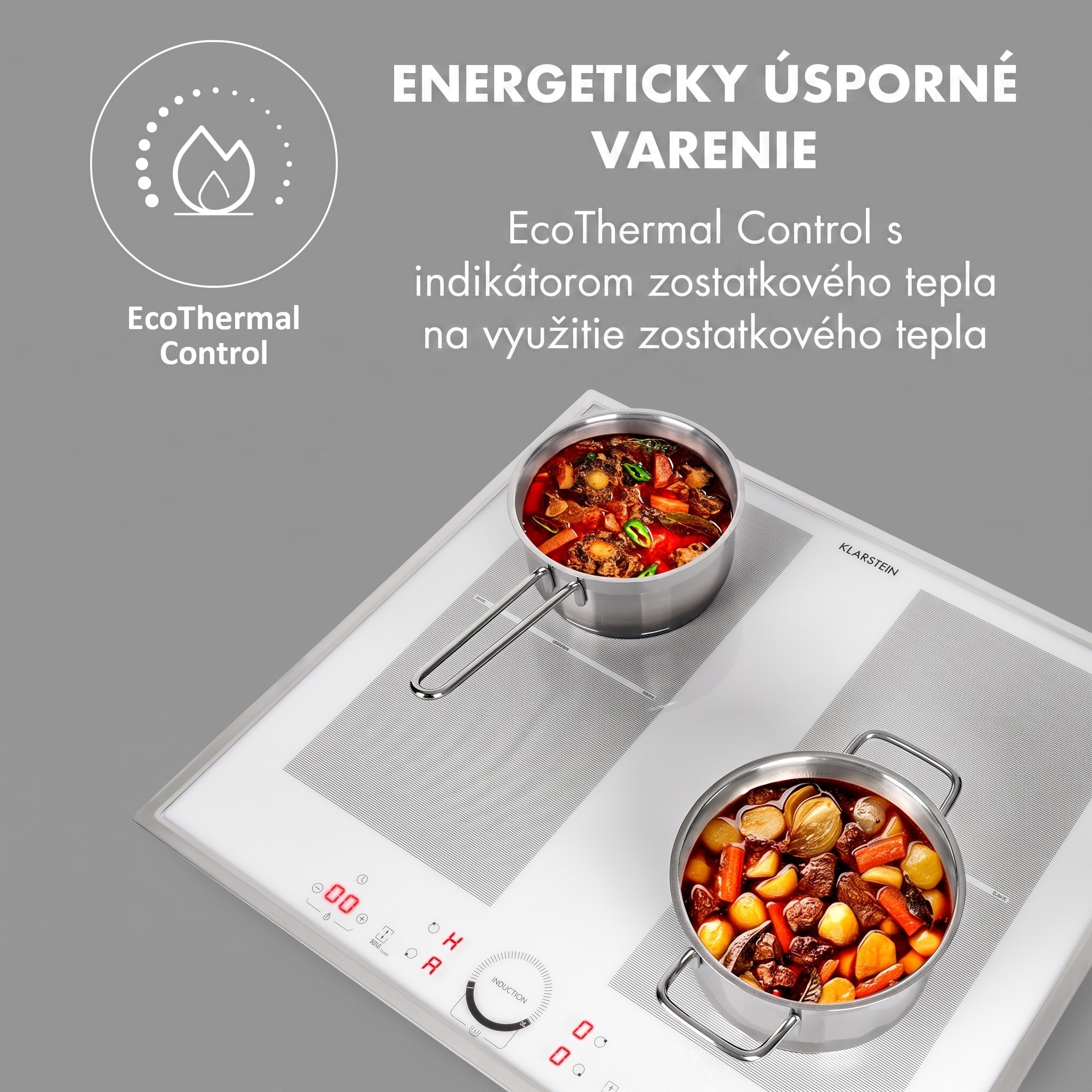 Klarstein Delicatessa 60 Prime, indukčná varná doska, 7000 W, 4 zóny, časovač, biela – Obrázok 5