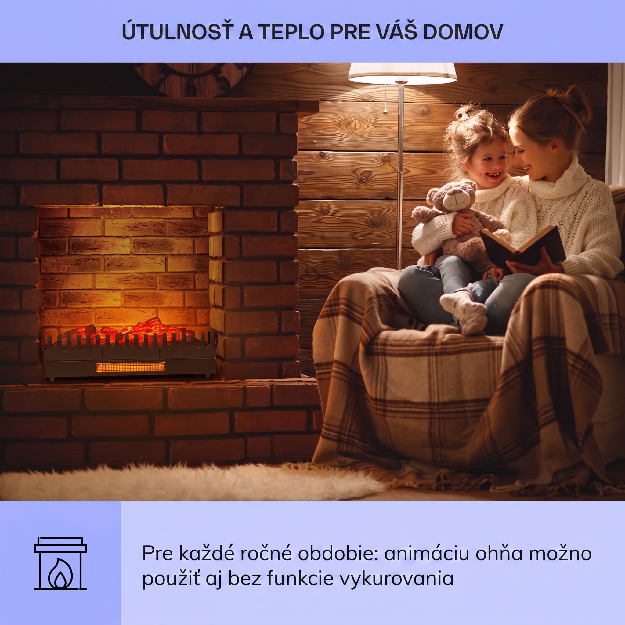 Klarstein Kamini FXL, elektrický krb, krbová vložka, 1000/2000 W, 2 W LED, čierny – Obrázok 3