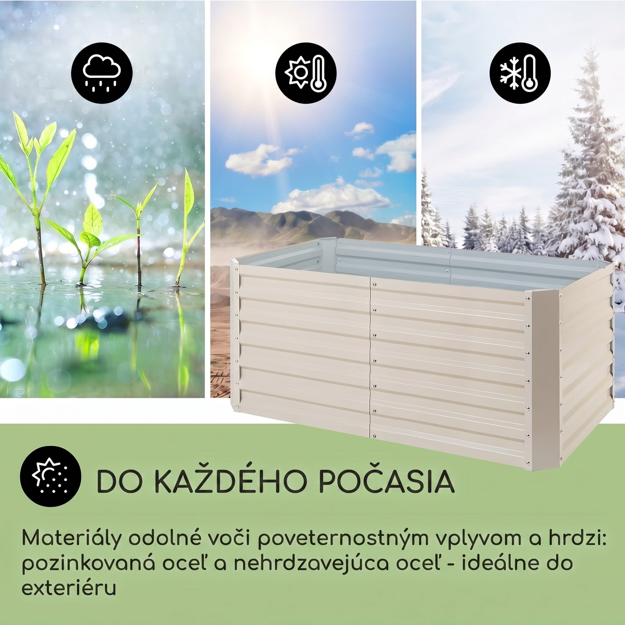 Blumfeldt Blum High Grow Straight, vyvýšený záhon, 120x60x60cm, 432l, oceľ